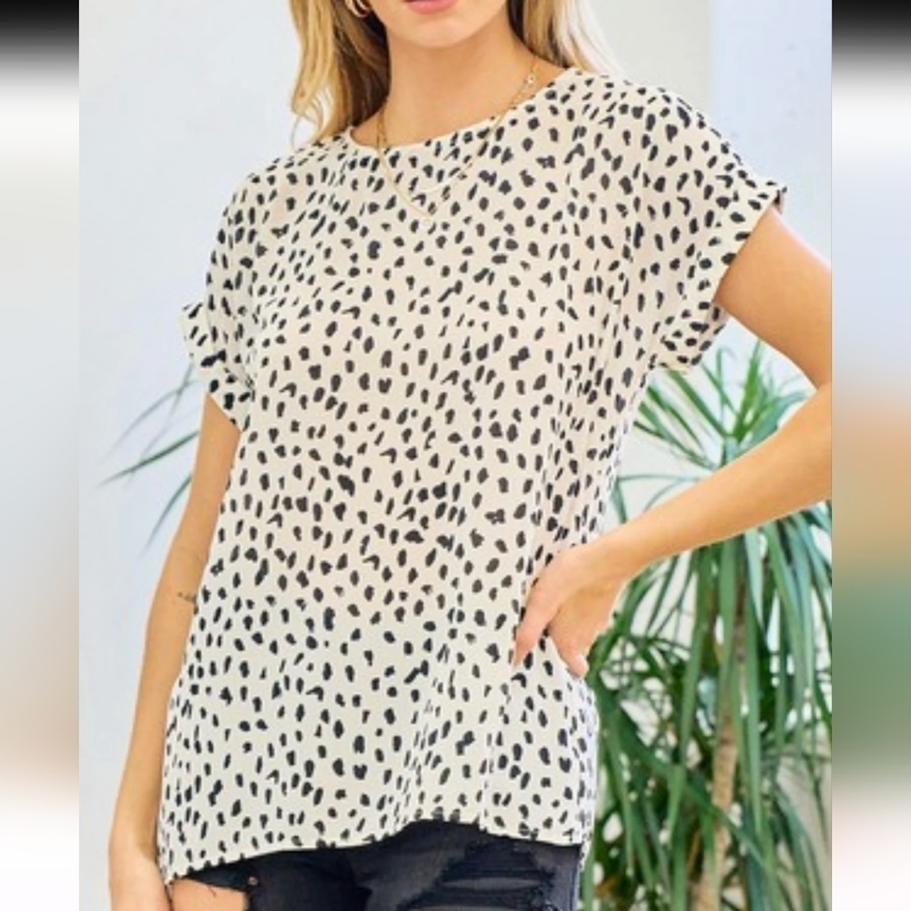 Mellóday animal print short sleeves top size M